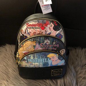 NWT Loungefly Disneyland Princess Snow White Sleeping Beauty Aurora Cinderella
